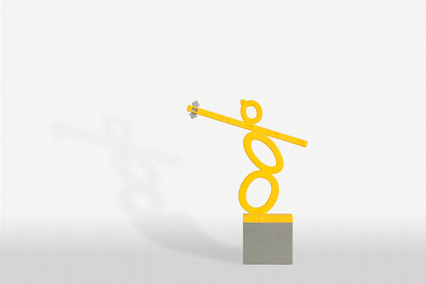 Versatile Plastic Yellow Statue | MJF PA12GB Short Gray Stage & Crow