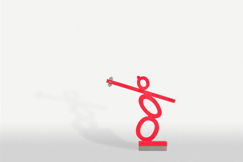 Versatile Plastic Red Statue | PA12GB Gray Thin Stage & Crow