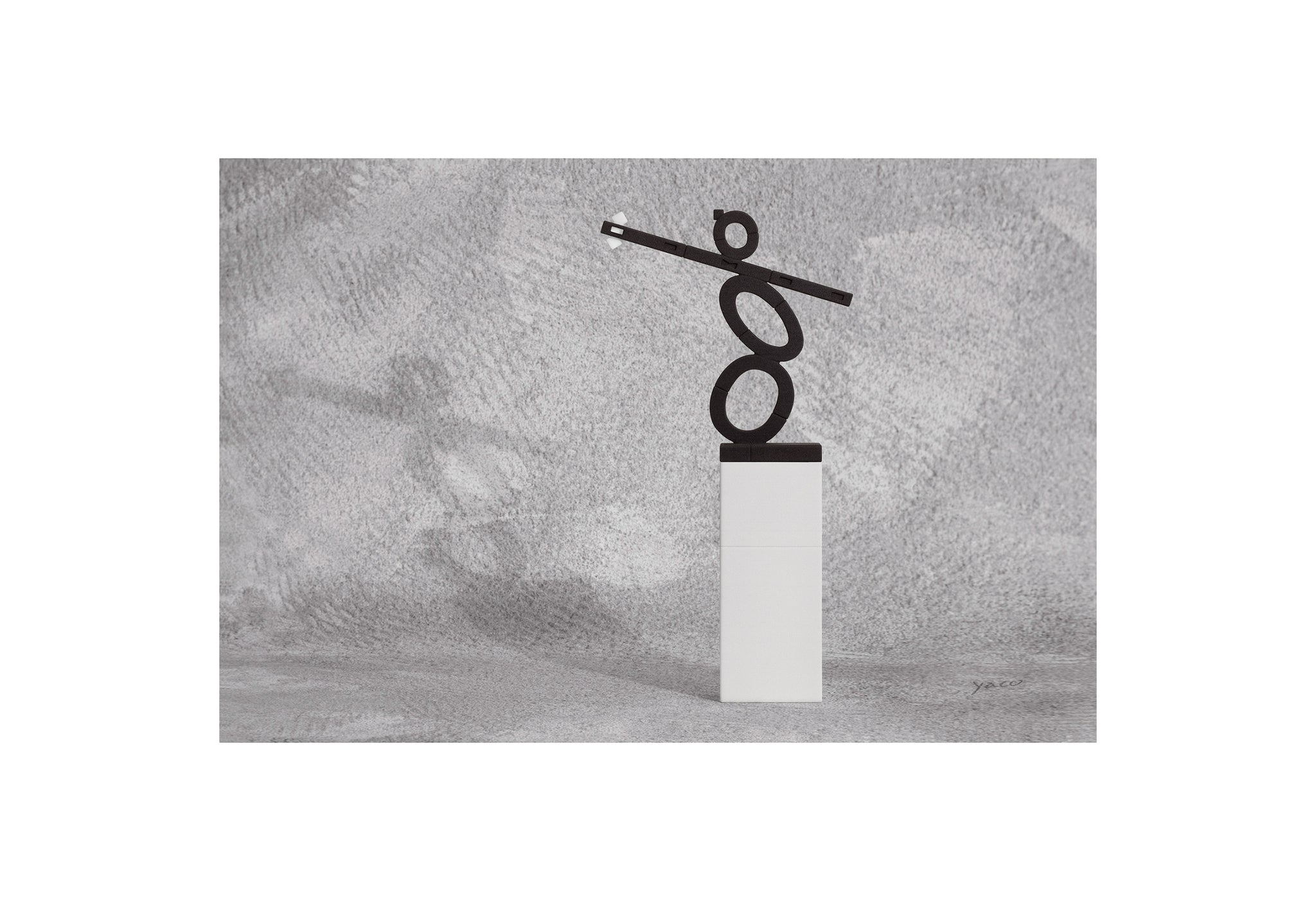 Poster Print - Black statue with Sandstone stage and crow