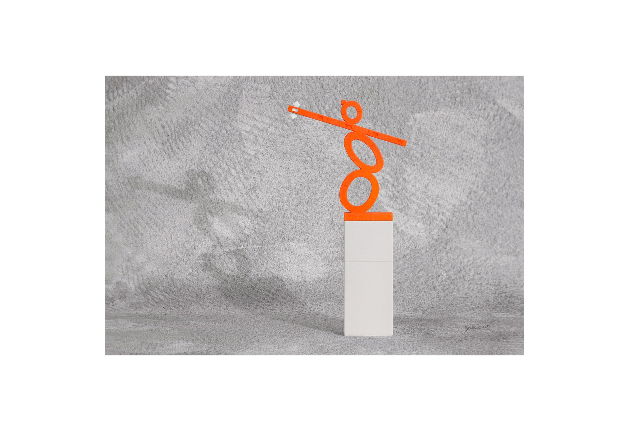 Poster Print - Orange statue with Sandstone stage and crow