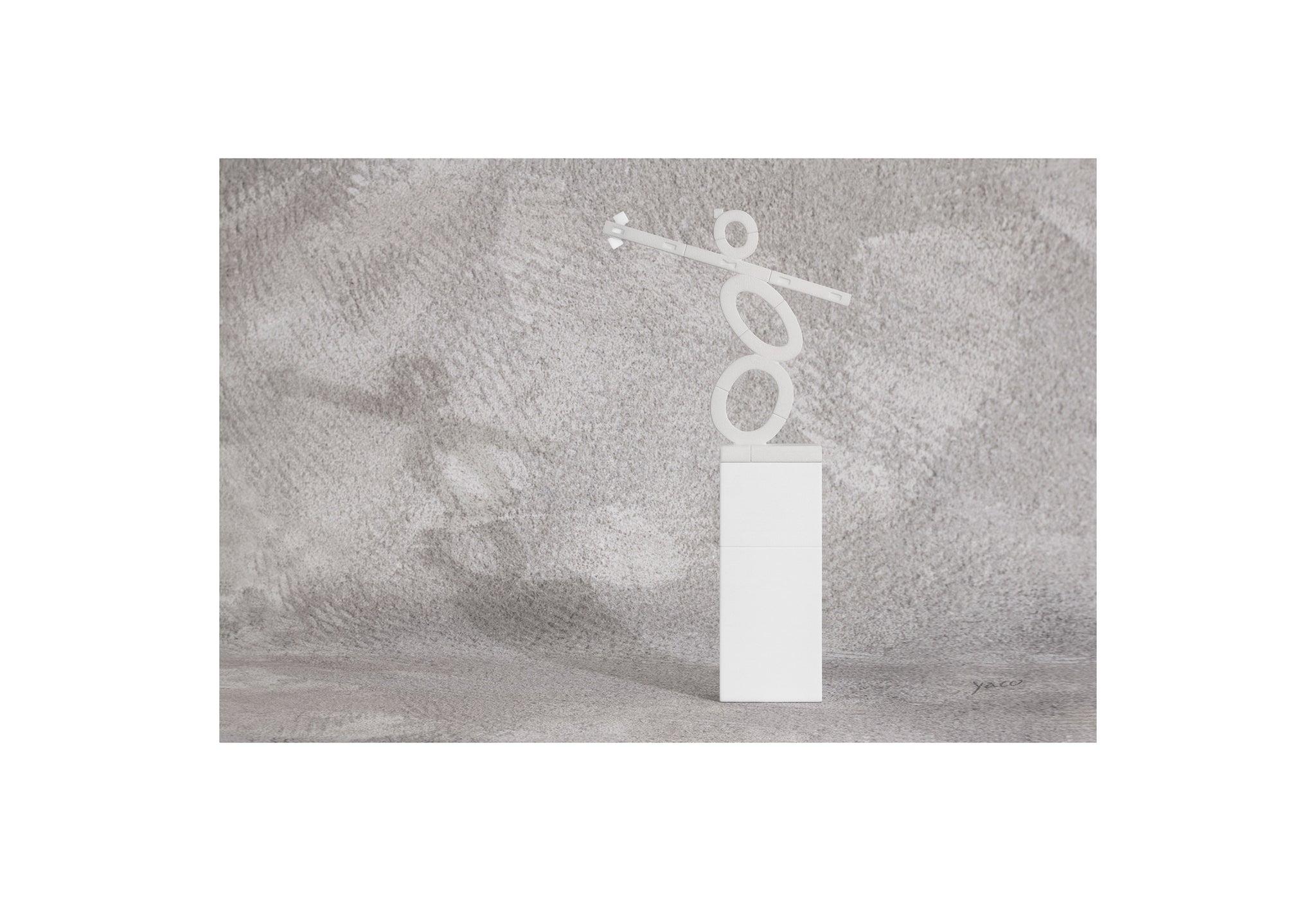 Poster Print - Sandstone statue with White stage and crow